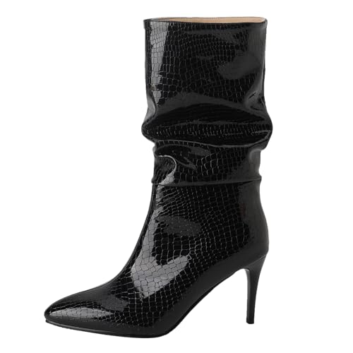 Klarmar Halbschaft Stiletto Stiefel Damen Elegant Pointed Toe Mittelhohe Stiefel Party Hochzeit Stiefeletten Ohne Verschluss Schwarz Gr 41 EU/43 Klarmar Halbschaft Stiletto Stiefel Damen Elegant Pointed Toe Mittelhohe Stiefel Party Hochzeit Stiefeletten Ohne Verschluss Schwarz Gr 41 EU/43 von Klarmar