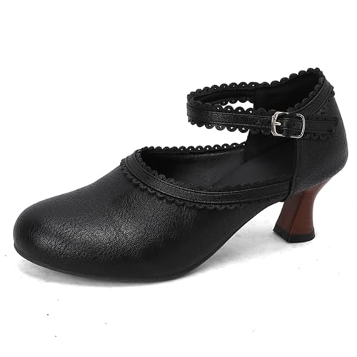 Klarmar Kitten Heel Büroschuhe Damen Schnalle Mid Schuhe Runde Zehen Retro Pump Arbeit Comfy Schuhe Schwarz Gr 39 EU/40 Klarmar Kitten Heel Büroschuhe Damen Schnalle Mid Schuhe Runde Zehen Retro Pump Arbeit Comfy Schuhe Schwarz Gr 39 EU/40 von Klarmar