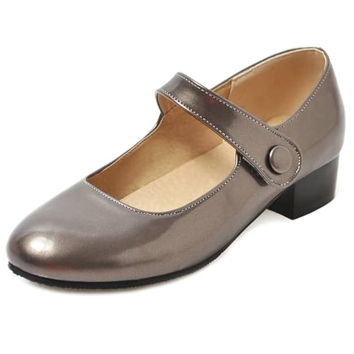 Klarmar Klassische Pump Damen Mary Jane Low Schuhe Sweet Lovely Runde Zehen Schnalle Schuhe Party Grau Gr 35 EU Klarmar Klassische Pump Damen Mary Jane Low Schuhe Sweet Lovely Runde Zehen Schnalle Schuhe Party Grau Gr 35 EU von Klarmar