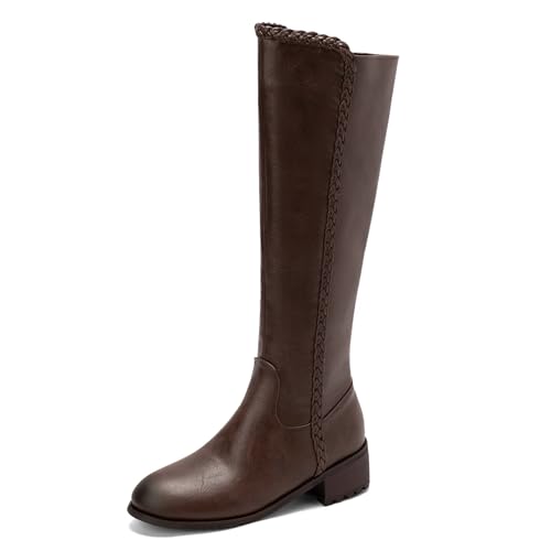 Klarmar Kniehohe Stiefel Damen Warm Overknees Stiefel Braun Gr 37 EU/38 von Klarmar