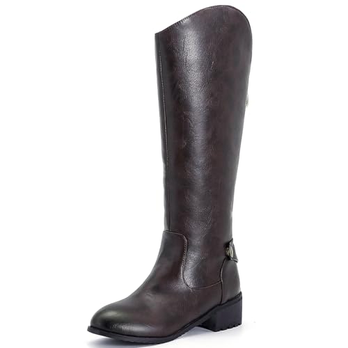 Klarmar Kniehohe Stiefel Damen Warm Overknees Stiefel Kaffee Gr 40 EU/41 von Klarmar