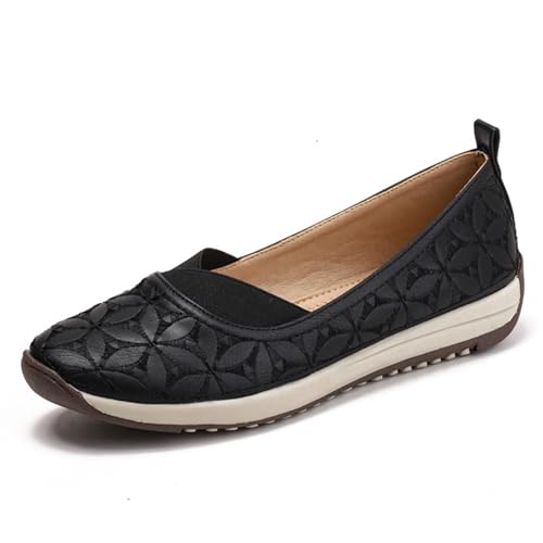 Klarmar Leisure Glitzersteine Flach Schuhe Damen Runde Zehen Loafer Runde Zehen Leisure Ohne Verschluss Arbeit Schuhe Schwarz Gr 38 EU/39 von Klarmar