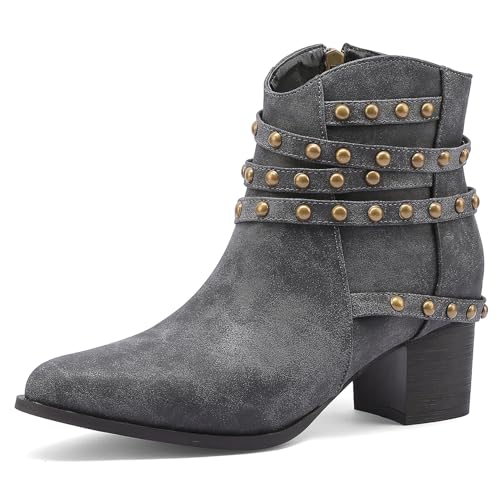 Klarmar Mode Stiefeletten Damen Blockabsatz Ankle Stiefeletten Leisure Pointed Toe Schnalle Reißverschluss Draußen Grau Gr 40.5 EU/42 Klarmar Mode Stiefeletten Damen Blockabsatz Ankle Stiefeletten Leisure Pointed Toe Schnalle Reißverschluss Draußen Grau Gr 40.5 EU/42 von Klarmar