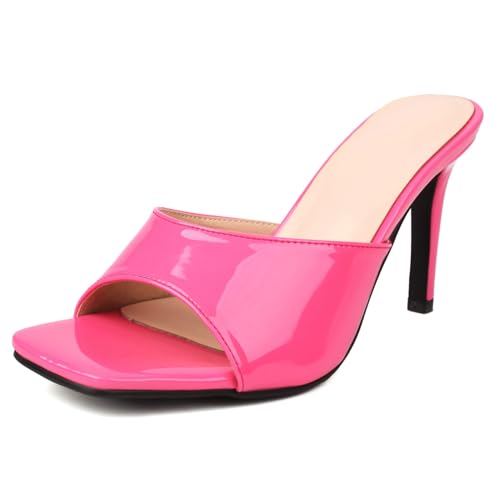 Klarmar Mule Stilettos Damen Weit Fit Höhe Ferse Pantoffeln Ohne Verschluss Square Toe Hausschuhe Pantoffeln Sandals Elegant Pink Gr 43 EU/45 Klarmar Mule Stilettos Damen Weit Fit Höhe Ferse Pantoffeln Ohne Verschluss Square Toe Hausschuhe Pantoffeln Sandals Elegant Pink Gr 43 EU/45 von Klarmar