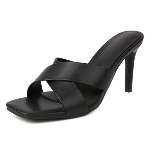 Klarmar Mule Stilettos Damen Weit Fit Höhe Ferse Pantoffeln Ohne Verschluss Square Toe Hausschuhe Pantoffeln Sandals Elegant Schwarz Gr 36.5 EU/37 Klarmar Mule Stilettos Damen Weit Fit Höhe Ferse Pantoffeln Ohne Verschluss Square Toe Hausschuhe Pantoffeln Sandals Elegant Schwarz Gr 36.5 EU/37 von Klarmar