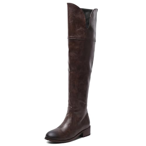 Klarmar Overknee Stiefel Damen Retro Stiefel Winter Overknees Braun Gr 42 EU/44 Klarmar Overknee Stiefel Damen Retro Stiefel Winter Overknees Braun Gr 42 EU/44 von Klarmar