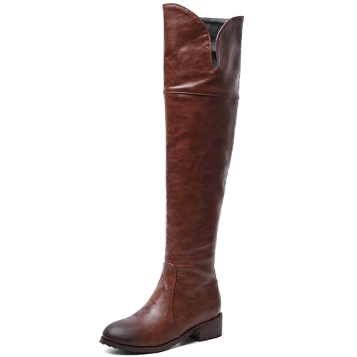 Klarmar Overknee Stiefel Damen Retro Stiefel Winter Overknees Gelb Gr 40.5 EU/42 Klarmar Overknee Stiefel Damen Retro Stiefel Winter Overknees Gelb Gr 40.5 EU/42 von Klarmar