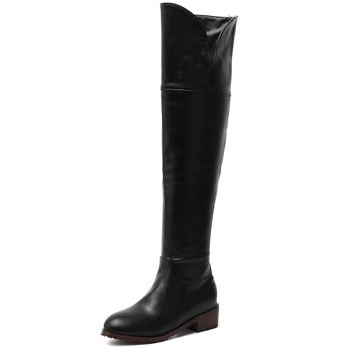Klarmar Overknee Stiefel Damen Retro Stiefel Winter Overknees Schwarz Gr 45 EU/47 Klarmar Overknee Stiefel Damen Retro Stiefel Winter Overknees Schwarz Gr 45 EU/47 von Klarmar