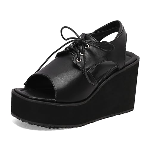 Klarmar Plateau Sandals Damen Offene Zeh Keilabsatz Sandals Party Prom Schuhe Comfy Arbeit Schwarz Gr 45 EU/47 Klarmar Plateau Sandals Damen Offene Zeh Keilabsatz Sandals Party Prom Schuhe Comfy Arbeit Schwarz Gr 45 EU/47 von Klarmar