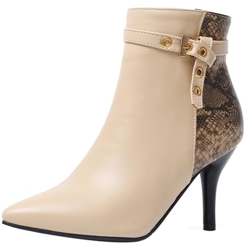 Klarmar Prom Stiletto Stiefel Damen Ankle Stiefeletten Pointed Toe Klassische Hochzeit Prom Stiefel Höhe Ferse Aprikose Gr 45 EU/47 Klarmar Prom Stiletto Stiefel Damen Ankle Stiefeletten Pointed Toe Klassische Hochzeit Prom Stiefel Höhe Ferse Aprikose Gr 45 EU/47 von Klarmar