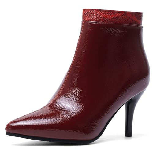 Klarmar Prom Stiletto Stiefel Damen Ankle Stiefeletten Pointed Toe Klassische Hochzeit Prom Stiefel Höhe Ferse Rotwein Gr 36 EU Klarmar Prom Stiletto Stiefel Damen Ankle Stiefeletten Pointed Toe Klassische Hochzeit Prom Stiefel Höhe Ferse Rotwein Gr 36 EU von Klarmar