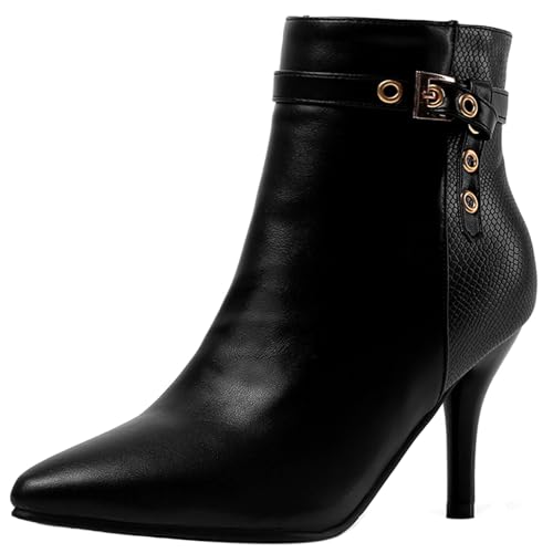 Klarmar Prom Stiletto Stiefel Damen Ankle Stiefeletten Pointed Toe Klassische Hochzeit Prom Stiefel Höhe Ferse Schwarz Gr 36 EU Klarmar Prom Stiletto Stiefel Damen Ankle Stiefeletten Pointed Toe Klassische Hochzeit Prom Stiefel Höhe Ferse Schwarz Gr 36 EU von Klarmar