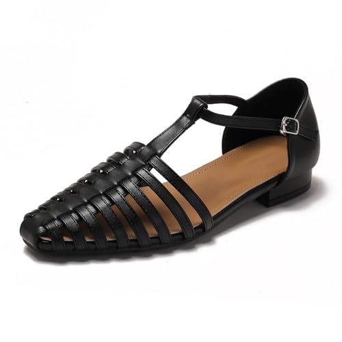 Klarmar Romisch Mules Damen Buro Sommer Geschlossen Sandals Mode Retro T-Strap Büro-Sandales Sommer Sandales Schwarz Gr 40 EU/41 Klarmar Romisch Mules Damen Buro Sommer Geschlossen Sandals Mode Retro T-Strap Büro-Sandales Sommer Sandales Schwarz Gr 40 EU/41 von Klarmar