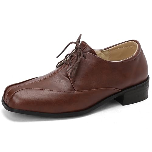 Klarmar Runde Zehen Oxford Damen Schnüren Buro Block Schuhe Arbeit Comfy Low Hwwl Pump Braun Gr 44 EU/46 von Klarmar