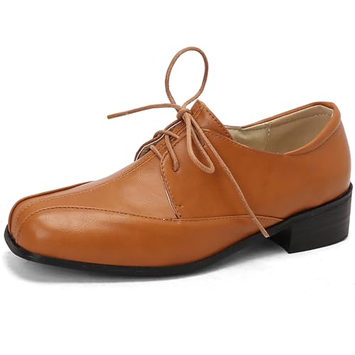 Klarmar Runde Zehen Oxford Damen Schnüren Buro Block Schuhe Arbeit Comfy Low Hwwl Pump Gelb Gr 43 EU/45 von Klarmar