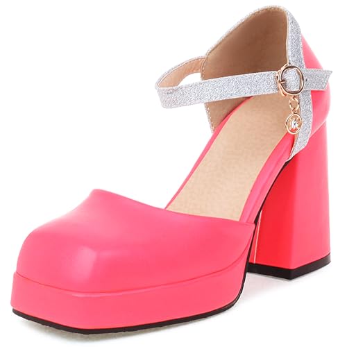 Klarmar Shiny Block High Sandalen Damen Geschlossen Sandals Glitzer Party Schuhe Abend Plateau Rose Gr 34 EU Klarmar Shiny Block High Sandalen Damen Geschlossen Sandals Glitzer Party Schuhe Abend Plateau Rose Gr 34 EU von Klarmar