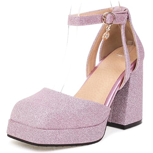 Klarmar Shiny Block High Sandalen Damen Geschlossen Sandals Glitzer Party Schuhe Abend Plateau Violett Gr 41 EU/43 Klarmar Shiny Block High Sandalen Damen Geschlossen Sandals Glitzer Party Schuhe Abend Plateau Violett Gr 41 EU/43 von Klarmar