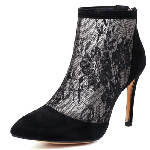 Klarmar Stiletto Mesh Stiefeletten Damen Pointed Toe Prom Stiefel Prom Hochzeit Stiefeletten Höhe Ferse Elegant Stiefel Schwarz Gr 36.5 EU/37 Klarmar Stiletto Mesh Stiefeletten Damen Pointed Toe Prom Stiefel Prom Hochzeit Stiefeletten Höhe Ferse Elegant Stiefel Schwarz Gr 36.5 EU/37 von Klarmar