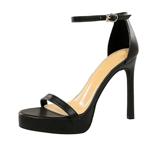 Klarmar Stiletto-Sandalen Für Damen Offene Zeh Knöchelriemchen Plateau Elegant High Sandalen Prom Hochzeit Sandalen Schwarz Gr 34 EU Klarmar Stiletto-Sandalen Für Damen Offene Zeh Knöchelriemchen Plateau Elegant High Sandalen Prom Hochzeit Sandalen Schwarz Gr 34 EU von Klarmar