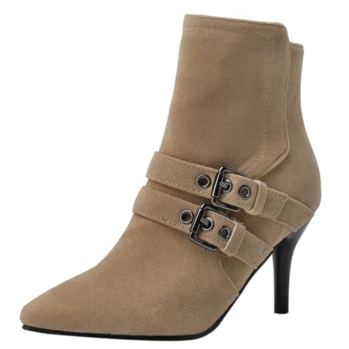 Klarmar Stiletto Stiefel Damen Pointed Toe Prom Ankle Stiefeletten Reißverschluss Wildleder Prom Stiefel Höhe Ferse Aprikose Gr 45 EU/47 Klarmar Stiletto Stiefel Damen Pointed Toe Prom Ankle Stiefeletten Reißverschluss Wildleder Prom Stiefel Höhe Ferse Aprikose Gr 45 EU/47 von Klarmar