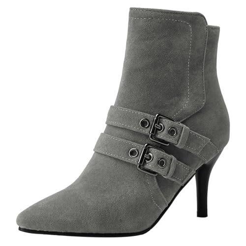 Klarmar Stiletto Stiefel Damen Pointed Toe Prom Ankle Stiefeletten Reißverschluss Wildleder Prom Stiefel Höhe Ferse Grau Gr 40.5 EU/42 Klarmar Stiletto Stiefel Damen Pointed Toe Prom Ankle Stiefeletten Reißverschluss Wildleder Prom Stiefel Höhe Ferse Grau Gr 40.5 EU/42 von Klarmar