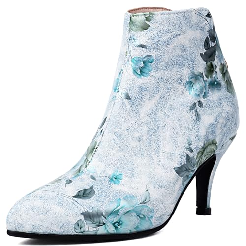 Klarmar Stilettos Damen Mode Pointed Toe Stiefel Elegant Stiefel Mid Stiefel Klassische Hochzeit Komfort Kitten Stiefel Party Blau Gr 40 EU/41 Asiatisch/25.5CM von Klarmar