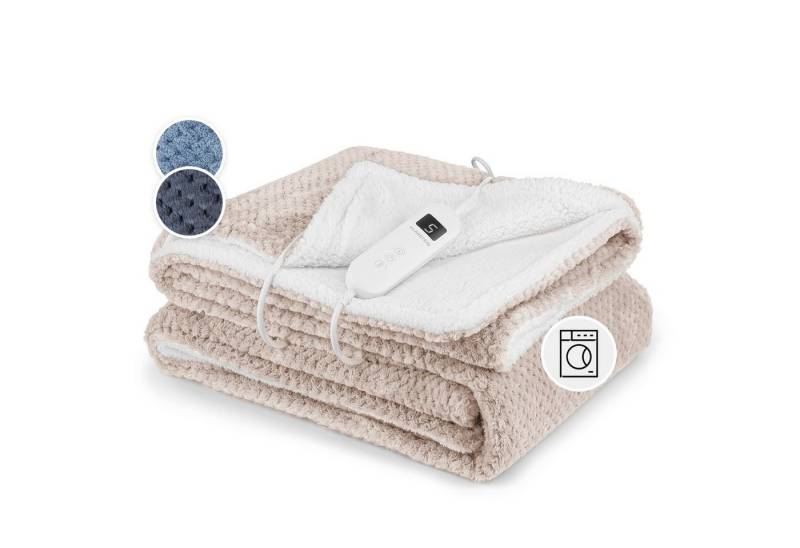 Klarstein Heizdecke Dr. Watson Deluxe XL, Set, Waschbar Superweiche Decke 180 x 130 LED Timer 160 W von Klarstein