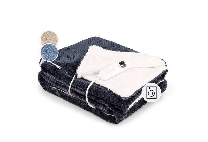 Klarstein Heizdecke Dr. Watson Deluxe XL, Set, Waschbar Superweiche Decke 180 x 130 LED Timer 160 W von Klarstein