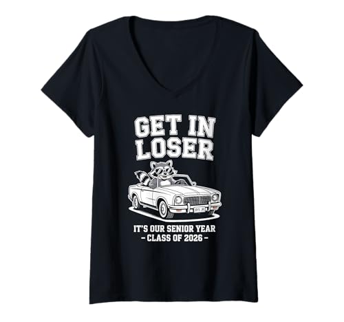 Damen Klasse Von 2026 Senior Zurück Zu Schule Abschluss 2026 T-Shirt mit V-Ausschnitt von Klasse 2026 Senior Graduation Zurück Zur Schule