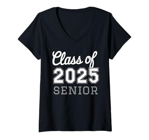 Damen Class of 2025 Senior Stolz Abschlussjahr Schulabschluss T-Shirt mit V-Ausschnitt Damen Class of 2025 Senior Stolz Abschlussjahr Schulabschluss T-Shirt mit V-Ausschnitt von Klasse Von 2025 Senior Abschlussfeier Stolz