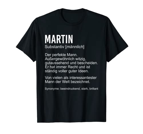 Herren MARTIN TShirt Lustig Spruch Definition Name Vorname T-Shirt von Klasse Vornamen Designs & Namen Sprüche