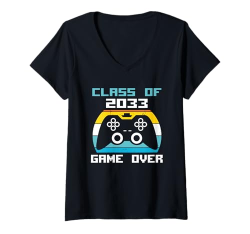 Damen Spiel über Klasse von 2033 Shirt Schülern lustiger 2033 T-Shirt mit V-Ausschnitt Damen Spiel über Klasse von 2033 Shirt Schülern lustiger 2033 T-Shirt mit V-Ausschnitt von Klasse von 2033 Abschlussgeschenke Hemden