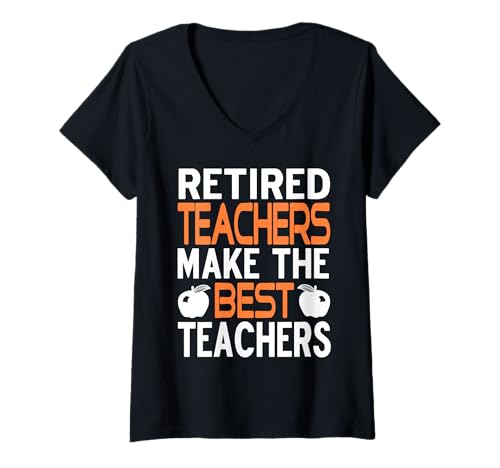 Damen Pensionierte Lehrer Sind Die Besten Mentoren T-Shirt mit V-Ausschnitt Damen Pensionierte Lehrer Sind Die Besten Mentoren T-Shirt mit V-Ausschnitt von Klassenzimmer Humor Bildung Ruhestand Spruch