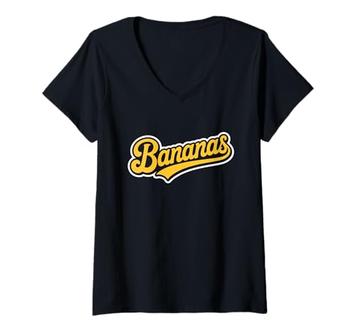 Damen Bananenfrucht Banane lustige Halloween T-Shirt mit V-Ausschnitt Damen Bananenfrucht Banane lustige Halloween T-Shirt mit V-Ausschnitt von Klassische Bananen Vintage -Stil Männer Frauen