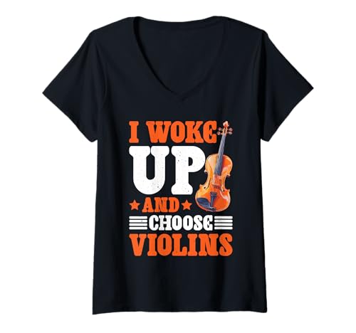 Damen I Woke Up and Choose Violins Klassische Geigermusik - T-Shirt mit V-Ausschnitt Damen I Woke Up and Choose Violins Klassische Geigermusik - T-Shirt mit V-Ausschnitt von Klassischer Twist -Musiker -Humor