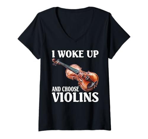 Damen I Woke Up and Choose Violins Klassische Geigermusik - T-Shirt mit V-Ausschnitt Damen I Woke Up and Choose Violins Klassische Geigermusik - T-Shirt mit V-Ausschnitt von Klassischer Twist -Musiker -Humor