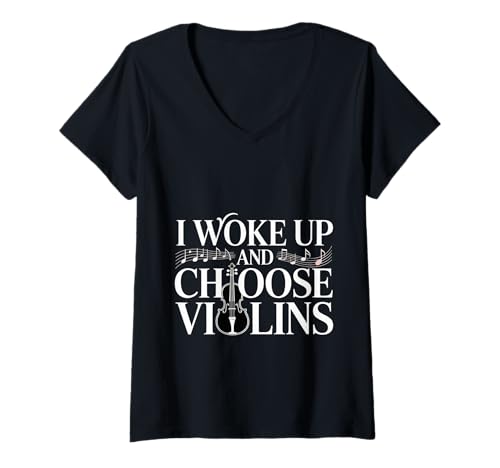 Damen I Woke Up and Choose Violins Klassische Geigermusik - T-Shirt mit V-Ausschnitt Damen I Woke Up and Choose Violins Klassische Geigermusik - T-Shirt mit V-Ausschnitt von Klassischer Twist -Musiker -Humor