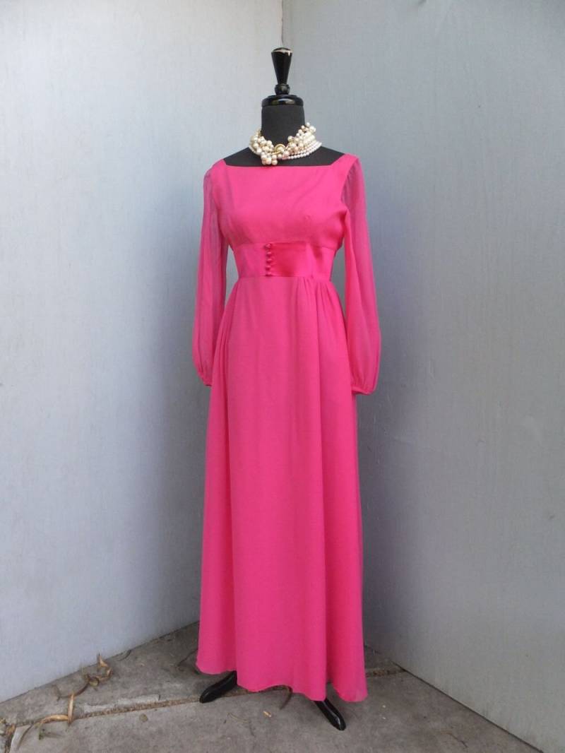 1960Er Jahre Lorie Deb, Rosa Chiffon Abschlussball, Party, Brautjungfer, Formell, Hostess, Maxi von KlassyKlassics