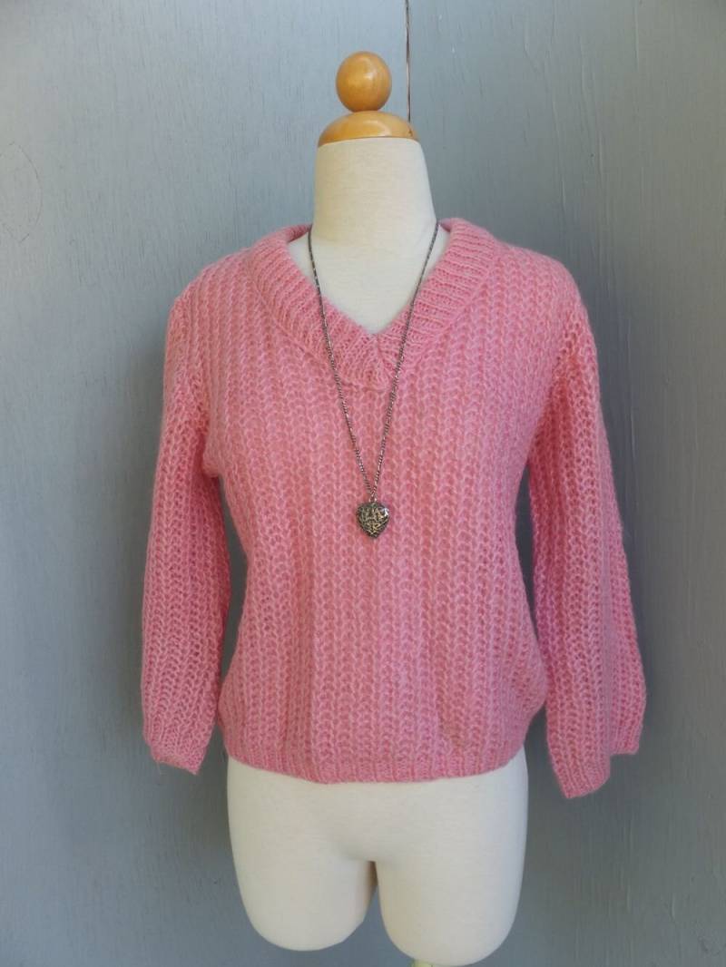 Vintage Pullover, 1950Er/60Er Jahre Evan Picone Mohair Rosa Medium/Large von KlassyKlassics