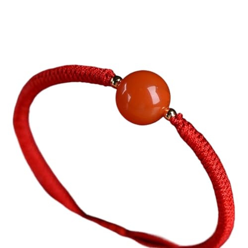 Feng Shui-Kristall-Armband, Achat-Armband, Frauen, viel Glück, natürliches südrotes Achat-Armband, lachendes Buddha-Armband, rote Kordel, verstellbares Armband, Jahr des Tigers-Armband, rotes Amulett von Klauer