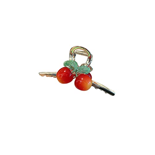 Haarspangen, Haarschmuck, Haarnadeln, Cherry Catch Clip, weiblicher Hinterkopf, süßes Mädchen, Kopfbedeckung, Haarnadel, großer Hai-Clip, Schmuck, reine Goldfarbe von Klauer