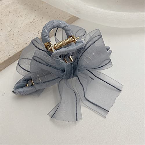 Haarspangen, Haarschmuck, Haarnadeln, Retro-Organza-Schleife, Haarklammer for Mädchen, Garnband, Hai-Clip, Korea, elegante Haarnadel-Haar-Accessoires TS5297-5 (Farbe: TS5297 2) (Color : TS5297 2) von Klauer