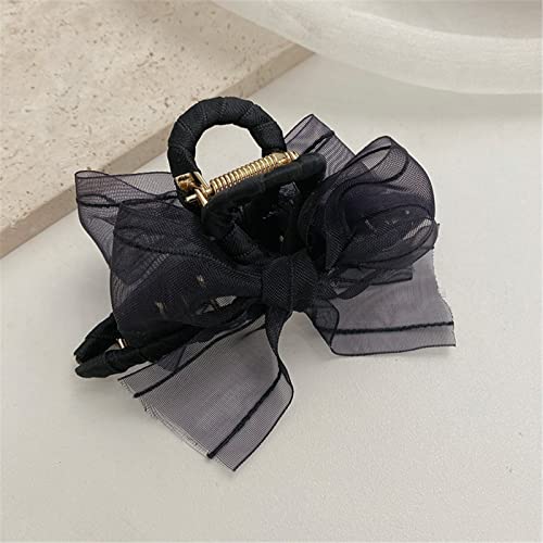 Haarspangen, Haarschmuck, Haarnadeln, Retro-Organza-Schleife, Haarklammer for Mädchen, Garnband, Hai-Clip, Korea, elegante Haarnadel-Haar-Accessoires TS5297-5 (Farbe: TS5297 2) (Color : TS5297 4) von Klauer