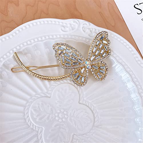 Haarspangen, Haarschmuck, Haarnadeln, elegante Perlen-Strass-Edelstein-Schmetterlings-Haarspangen for Frauen, Hai-Clip, Haarnadel-Kopfbedeckung, 3 (Farbe: 3) (Color : 3) von Klauer