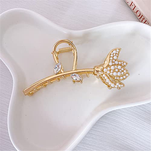 Haarspangen, Haarschmuck, Haarnadeln, koreanische Damen-Haarklammer, Gold-Metall-Haarspangen, Blume, süß, große Krabbenhai-Clip-Haarspange, Haarnadel-Haar-Accessoires 4 (Farbe: 7) (Color : 2) von Klauer