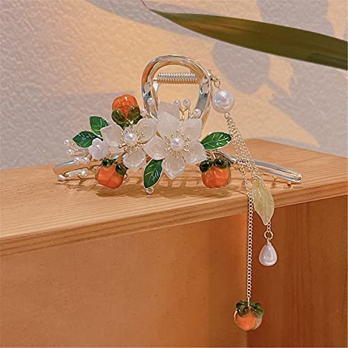 Haarspangen, Haarschmuck, Haarnadeln, koreanische Haarklammer for Damen, Blumen-Quaste, Haarspange, Metall-Haarnadel, Perlenanhänger, Hai-Clip, Kopfbedeckung, Haar-Accessoires 1 von Klauer