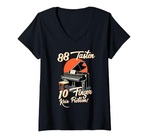 Damen Piano Pianisten Hobby Klavierspieler Musik Spruch Klavier T-Shirt mit V-Ausschnitt Damen Piano Pianisten Hobby Klavierspieler Musik Spruch Klavier T-Shirt mit V-Ausschnitt von Klavier Sprüche und Pianisten Mode Team