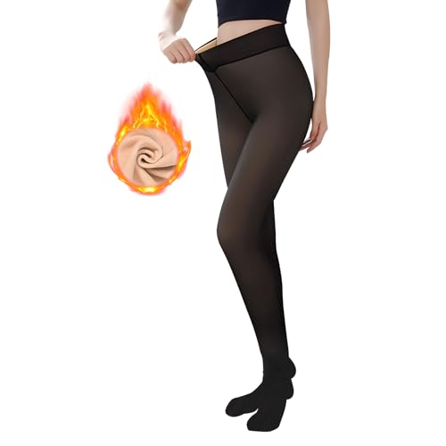 Kldgris Thermo Strumpfhose Damen, Thermo Strumpfhose Leggings mit Innenfleece, Winter Gefälschte Durchscheinend Plüschstrümpfe Schwarz Durchsichtig, Verdickte Fleece für 40~70kg Kldgris Thermo Strumpfhose Damen, Thermo Strumpfhose Leggings mit Innenfleece, Winter Gefälschte Durchscheinend Plüschstrümpfe Schwarz Durchsichtig, Verdickte Fleece für 40~70kg von Kldgris