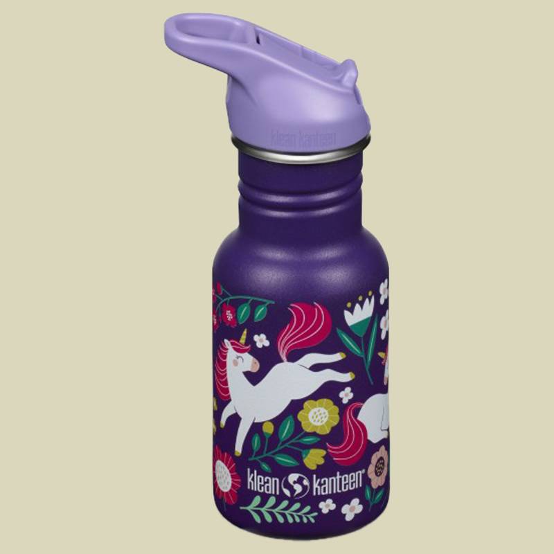 Kid Kanteen Classic Narrow (Flip Sport Cap) 355 ml mehrfarbig lila - Farbe Leaping Unicorn von Klean Kanteen