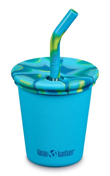 Klean Kanteen Edelstahl Trinkbecher Kid's Cup 296 ml mit Deckel und Trinkhalm von Klean Kanteen